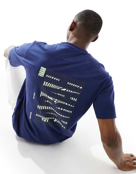 Farah damon backprint t-shirt in navy - view 1
