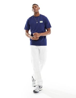 Farah Damon Backprint T-shirt In Navy