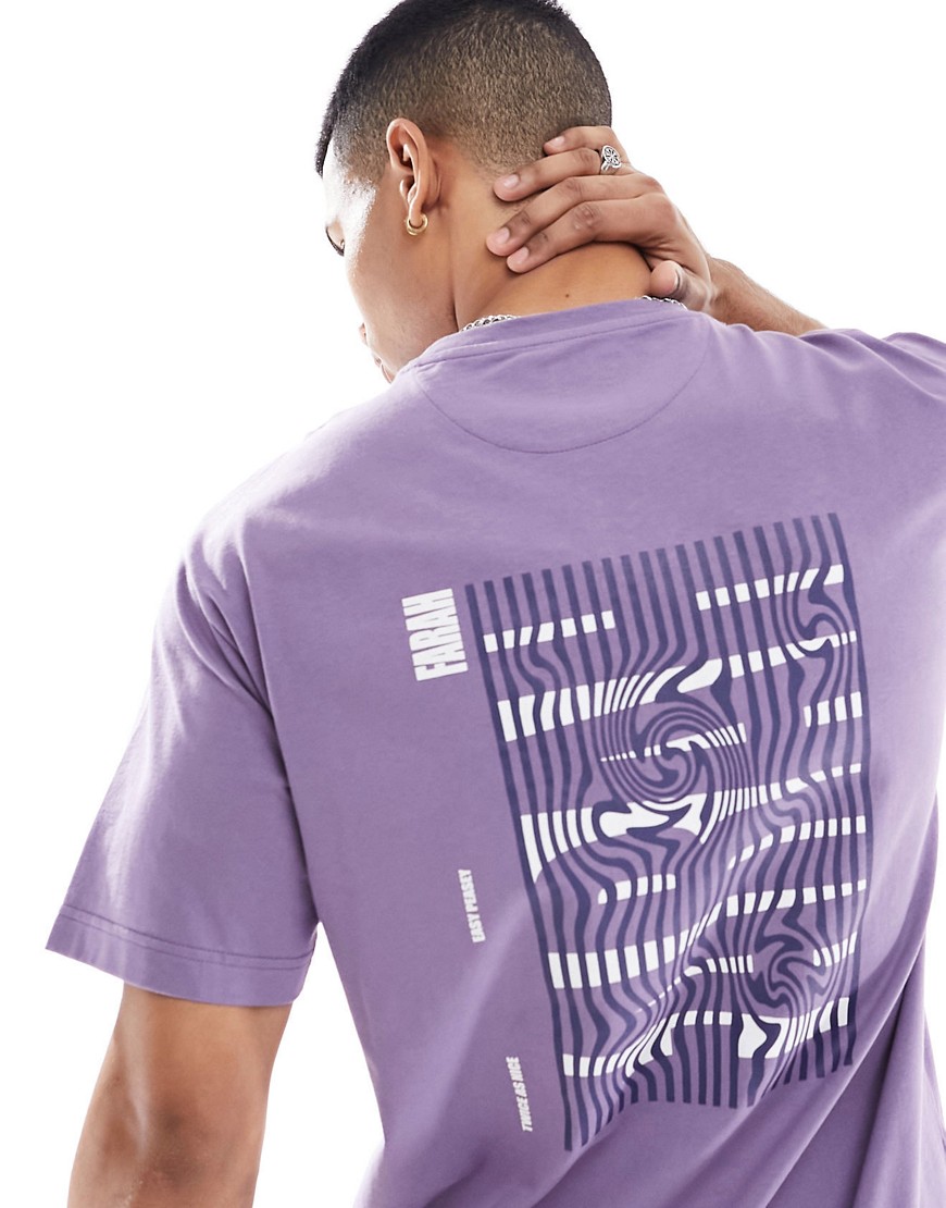 Farah damon backprint t-shirt in purple