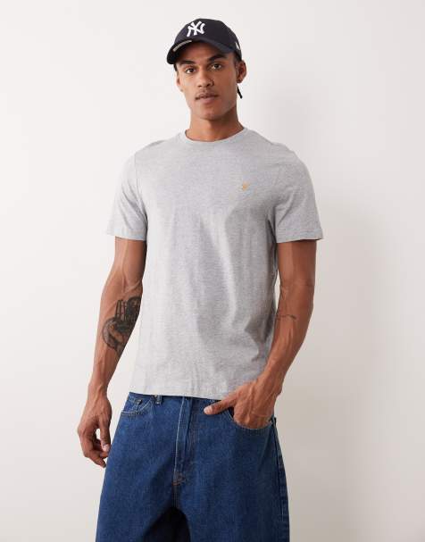 Farah Danny cotton t-shirt in grey marl