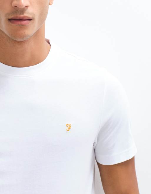 Farah – Danny – Biały T-shirt o regularnym kroju z krótkimi rękawami i logo, 4 z 5