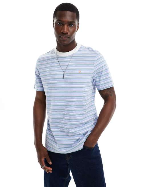 Farah – Danny – Bunt gestreiftes T-Shirt