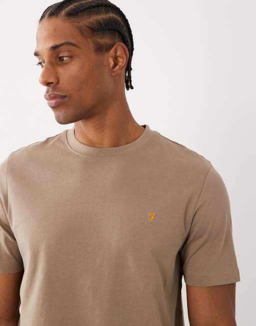 Farah - Danny - Camiseta color piedra oscuro de corte estándar con logo