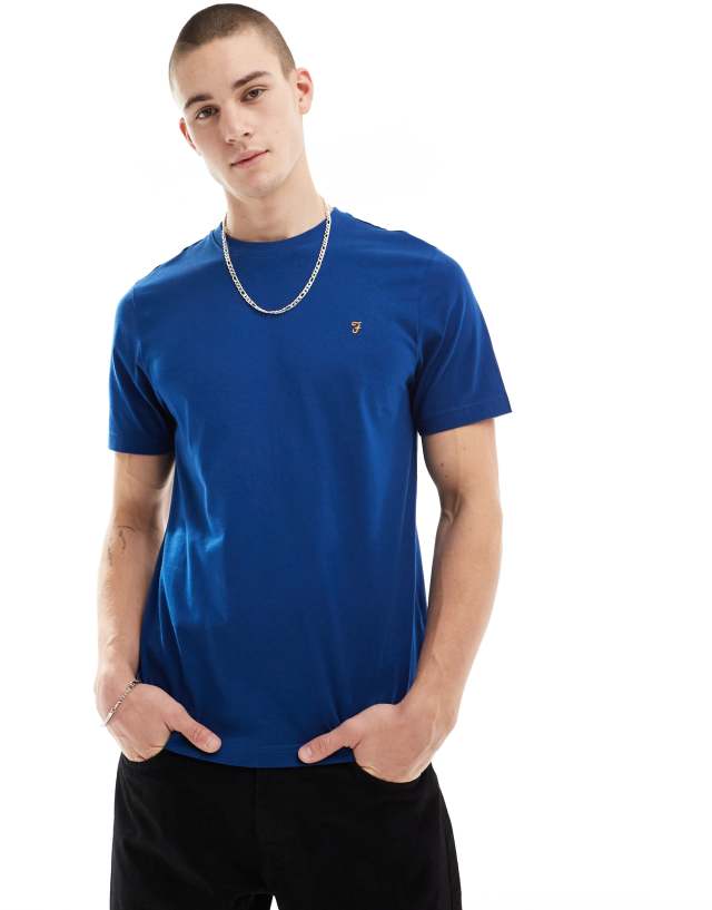 Farah - danny cotton t-shirt in blue