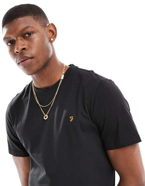 Farah Danny cotton t-shirt in black - BLACK