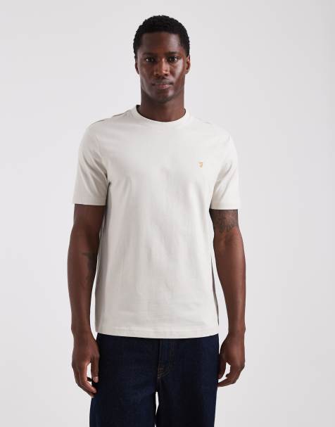 Farah danny regular fit t-shirt in cream