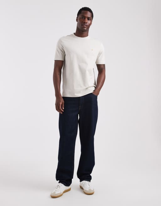 Farah danny regular fit t-shirt in cream, 2 of 5