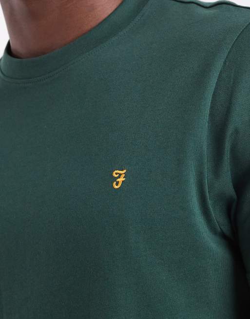 Farah danny regular fit t-shirt in dark green, 5 of 5