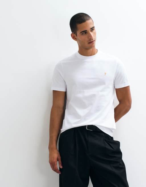 Farah – Danny – Regular-Fit-T-Shirt in Weiß mit Logo, 2 von 5