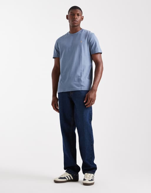 Farah - Danny - Regular-fit T-shirt met korte mouwen in lichtblauw, 2 van 5