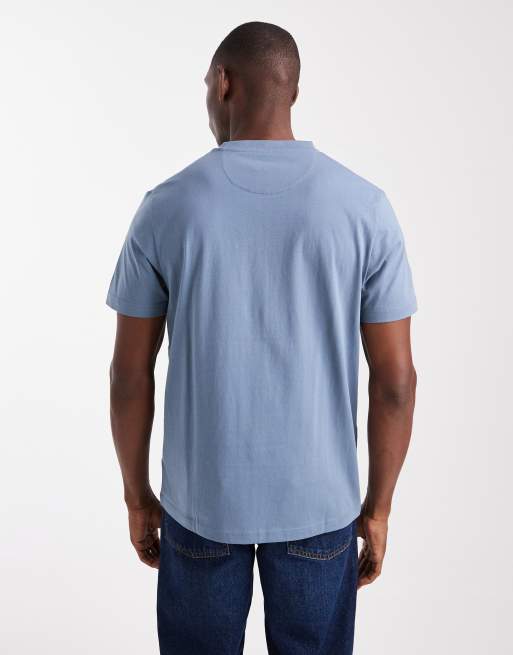 Farah - Danny - Regular-fit T-shirt met korte mouwen in lichtblauw, 3 van 5