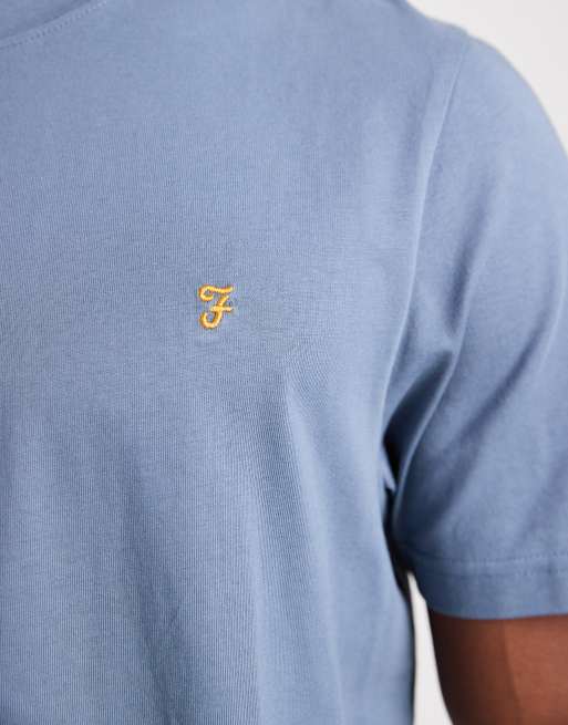 Farah - Danny - Regular-fit T-shirt met korte mouwen in lichtblauw, 5 van 5