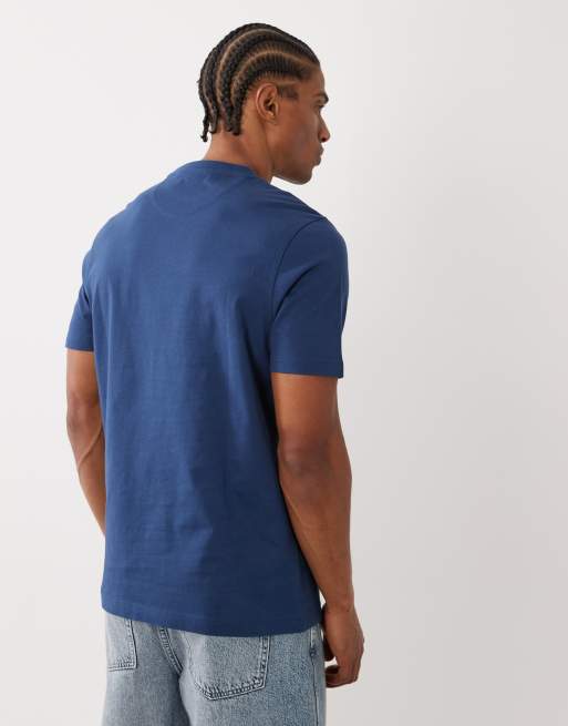 Farah Danny regular logo T-shirt in dark blue, 3 of 5