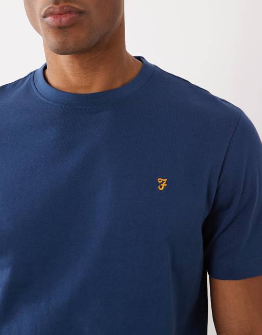 Farah Danny regular logo T-shirt in dark blue, 5 of 5