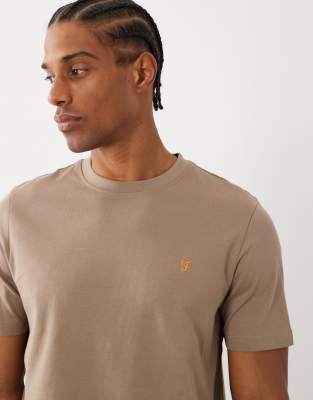 Farah Danny Regular Logo T-shirt In Brown