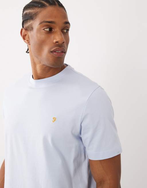Farah Danny regular logo t-shirt in light blue, 4 of 5