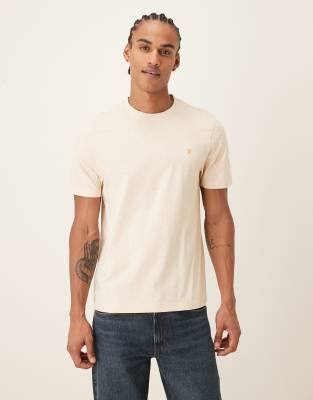 Farah Danny Short Sleeve Regular Fit Logo T-shirt In Neutral