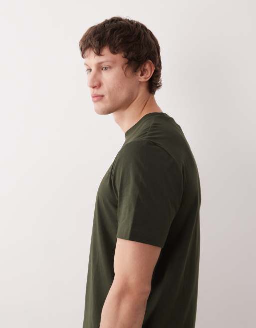 Farah Danny short sleeve regular fit logo t-shirt in dark green, 4 of 5