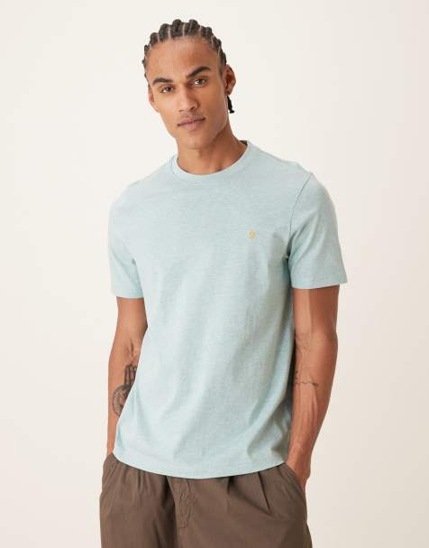 Farah Danny short sleeve regular fit logo T-shirt in pale green - view 1