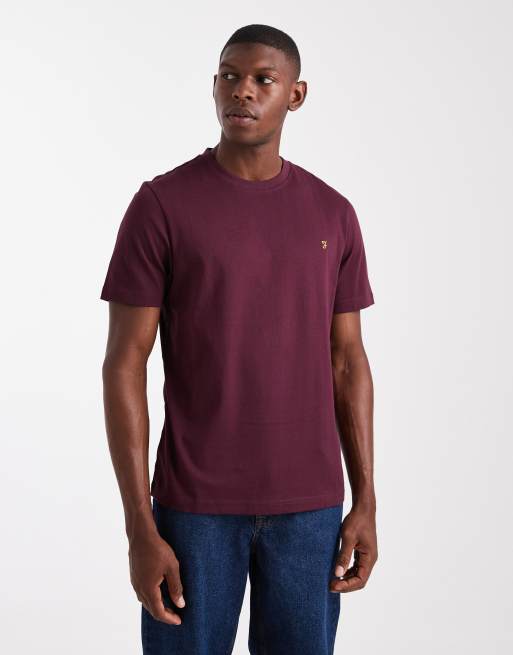 Farah - Danny - T-shirt classique à manches courtes - Bordeaux