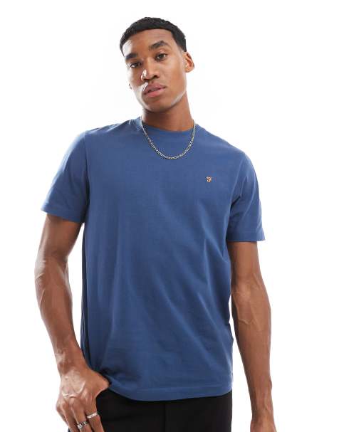 Farah - Danny - T-shirt in blauw - view 1