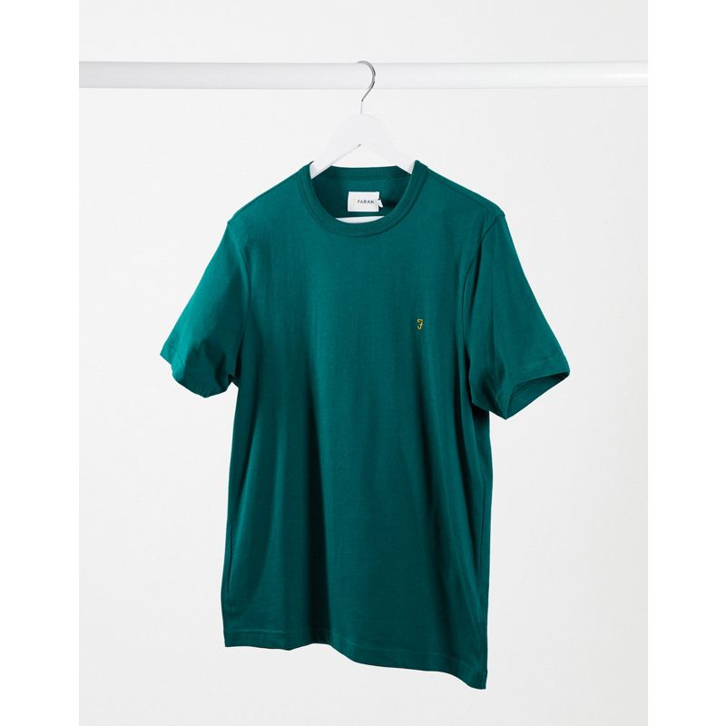 AeRrB Uomo Farah - Danny - T-shirt in cotone organico verde scuro
