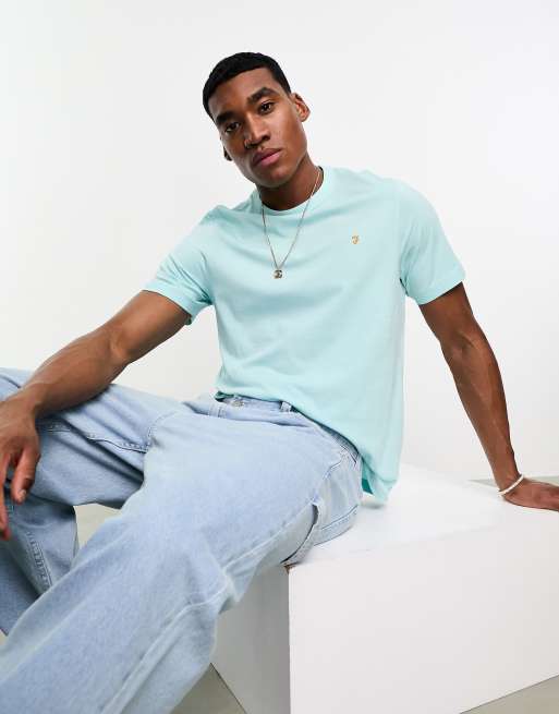 Farah Danny T-shirt in duck egg green