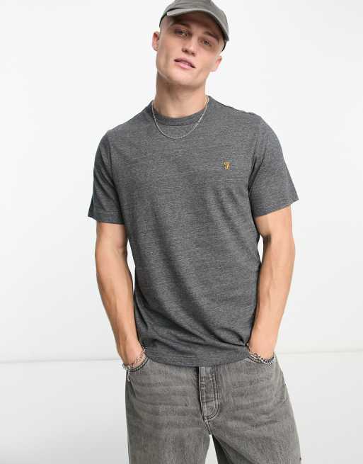 Farah - Danny - T-shirt in gemêleerd donkergrijs