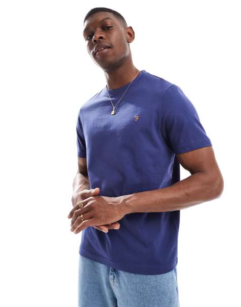 Farah - Danny - T-shirt in middenblauw - view 1