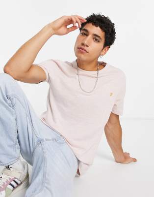 Farah Farah Danny t-shirt in pink marl