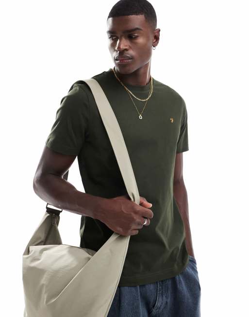 Farah - Danny - T-shirt verde kaki in cotone