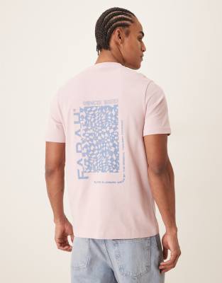 Farah Dante Short Sleeve Graphic T-shirt With Back Print In Pink