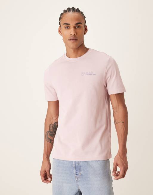 Farah Dante short sleeve graphic T-shirt with back print in pink, 3 of 5