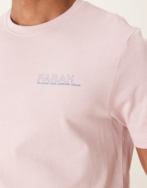 Farah Dante short sleeve graphic T-shirt with back print in pink, 5 of 5