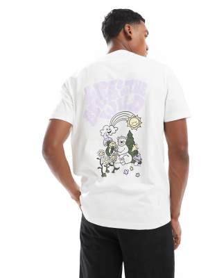 darwin T-shirt in white with chest and back print