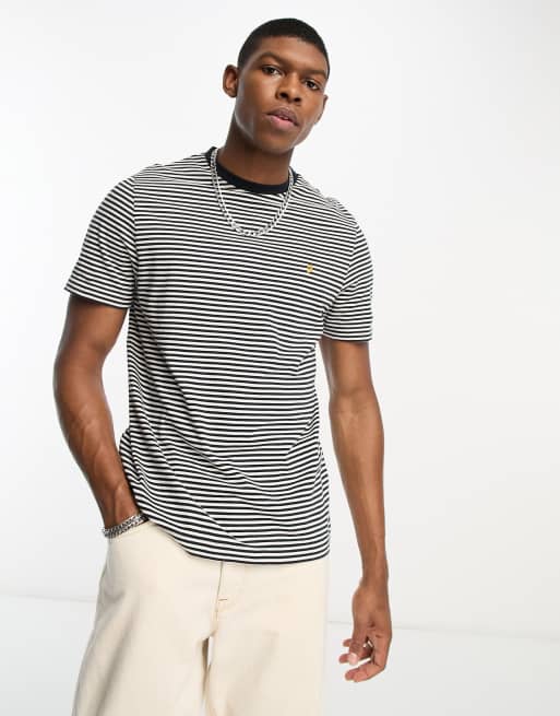 FARAH & WAKE, Striped T-shirt（size.L） Farah Daytona Striped T-Shirt True Navy – Bronx Clothing