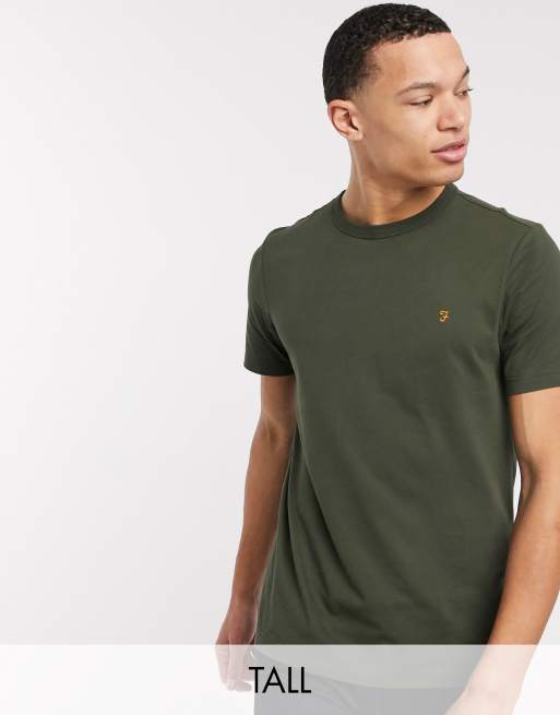 Farah Dennis slim fit t shirt in khaki