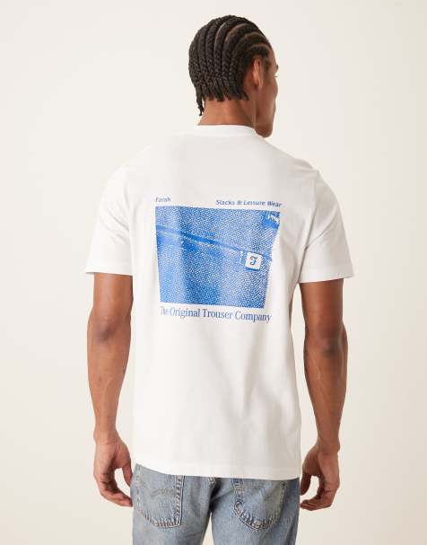 Farah Descmond short sleeve graphic t-shirt with back print in white - view 1