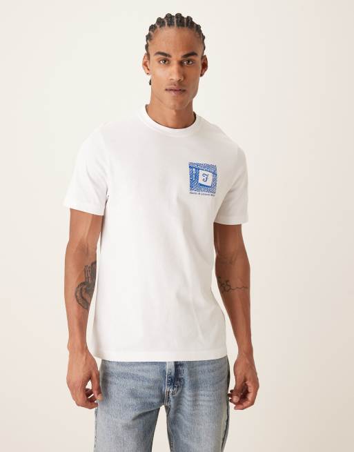 Farah Descmond short sleeve graphic t-shirt with back print in white, 3 of 5