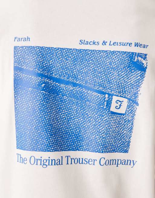 Farah Descmond short sleeve graphic t-shirt with back print in white, 5 of 5