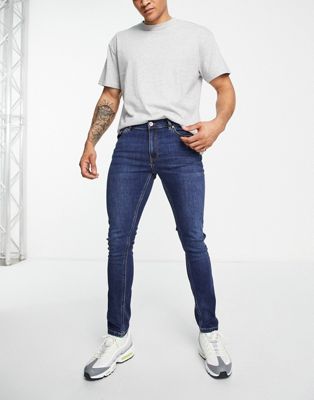Drake skinny jeans in mid wash-Blue