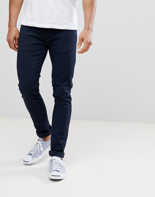 Farah Drake slim fit twill jeans in navy | ASOS