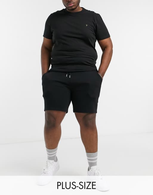 Farah Durrington plus jersey shorts in black - BLACK