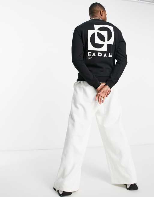 Farah - Earlham - Sweater met street print op de rug in zwart, 4 van 4