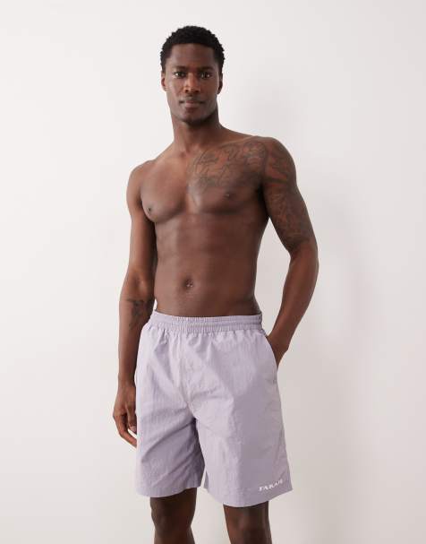 Farah Edgar 7 inch logo shorts in lilac - view 1