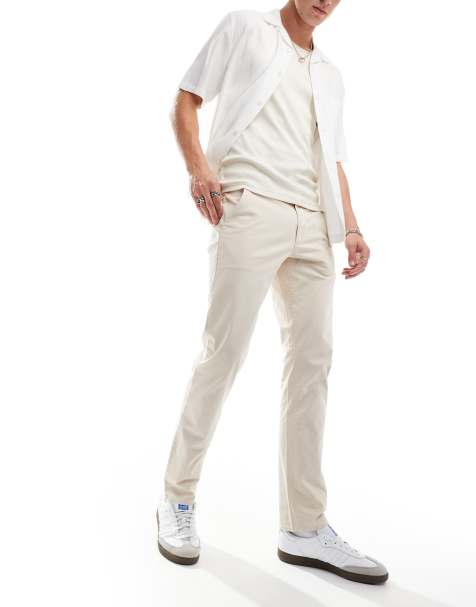 Farah elm chino trouser in light sand - view 1