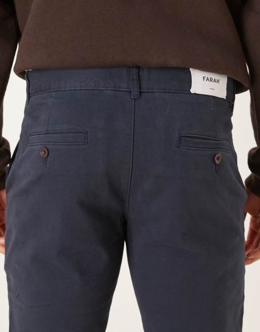 Farah – Elm – Chinohose aus Twill in Marineblau mit geradem Schnitt, 5 von 5