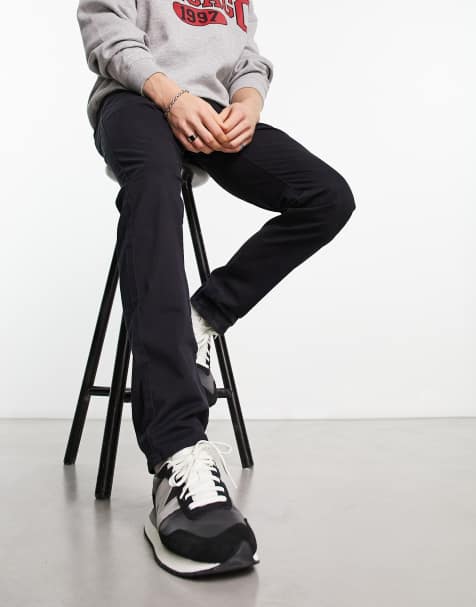 Farah Elm cotton mix chino twill pants in black - view 1