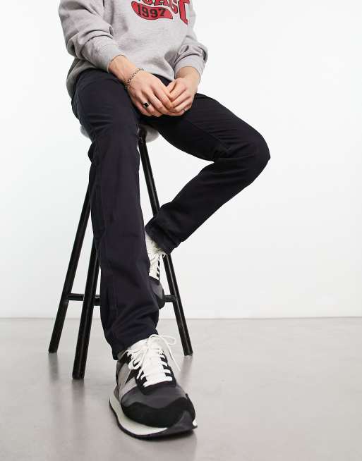 Farah Elm cotton mix chino twill pants in black