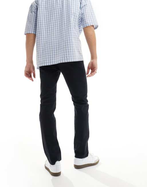 Farah Elm cotton mix chino twill pants in black